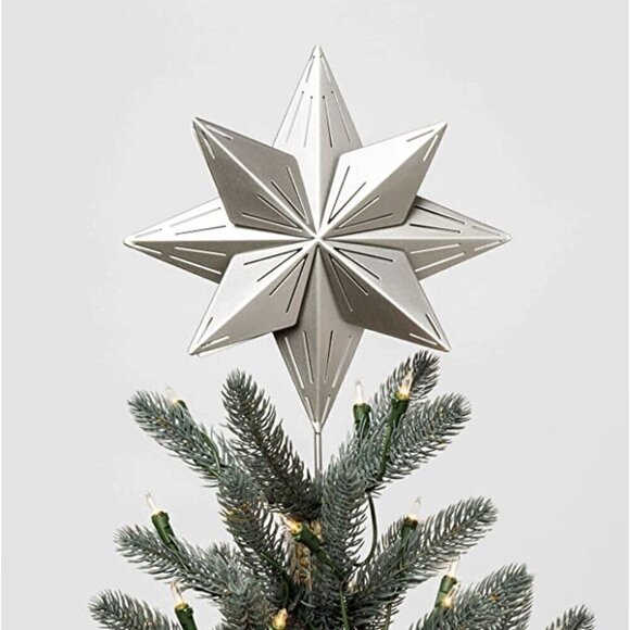 Hearth & Hand Magnolia Silver Star Metal Christmas Tree Topper 13in - Target - Picture 3 of 5